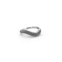 Sterling Silver Marcasite Curved Thin Band Ring