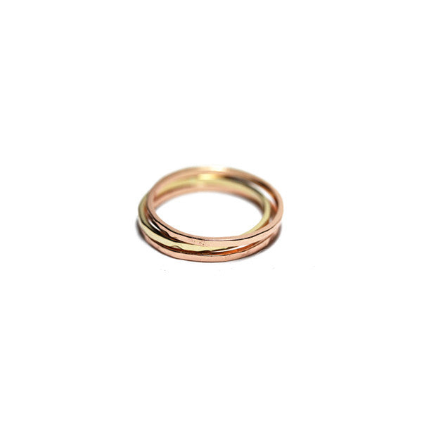 Hammered Gold-Dipped Thin Band Ring