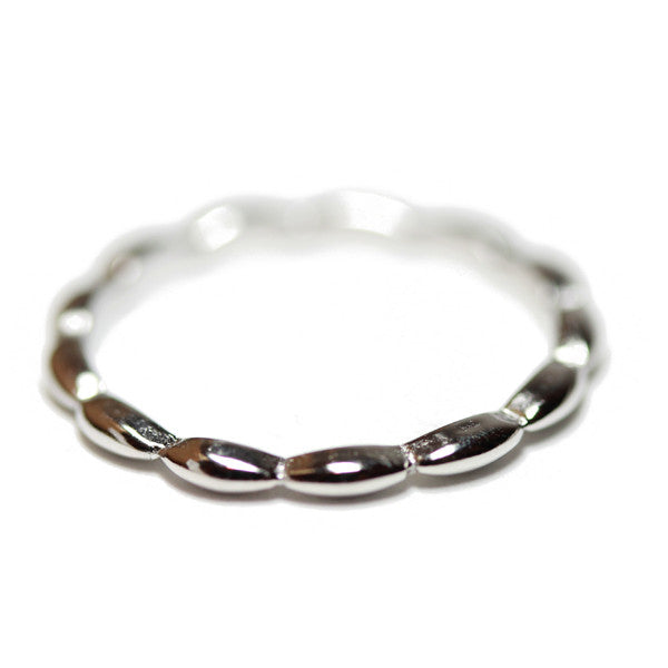 "Bean" Sterling Silver Thin Band Stacking Ring