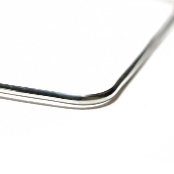 Silver Square Bangle Bracelet Slim Stackable