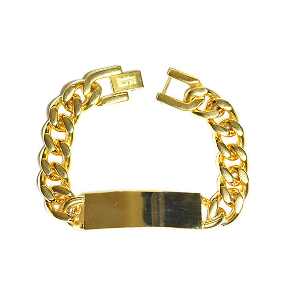 Cecilia's Gold ID Bar Bracelet