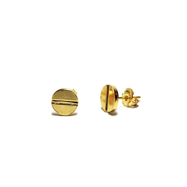 Goldtone Screwhead Stud Earrings – apop // apoptosisnyc.com