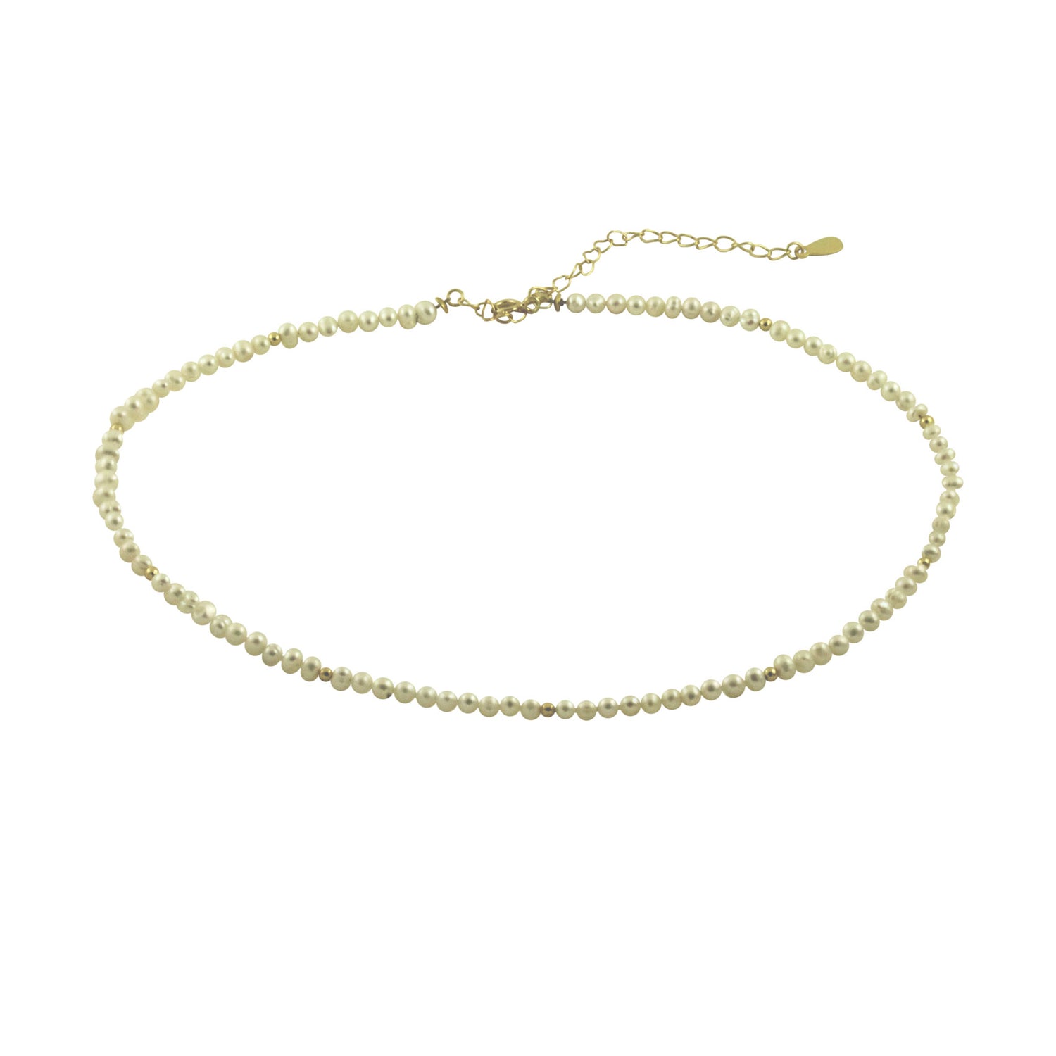 White Pearl Collar Necklace with Bead Accent