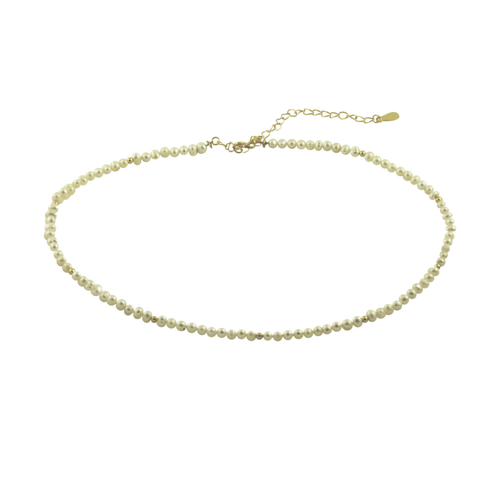 White Pearl Collar Necklace