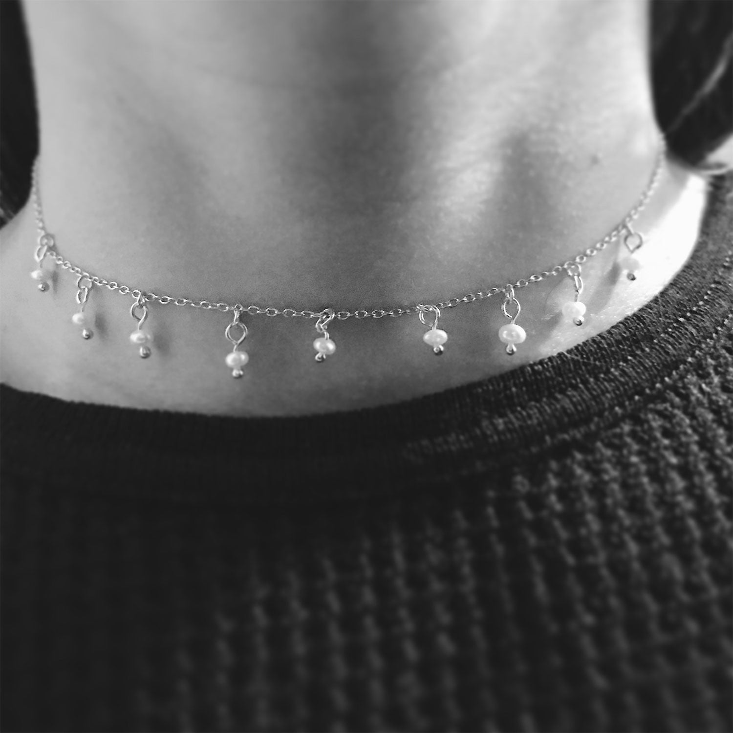 Pearl Drop Choker Necklace