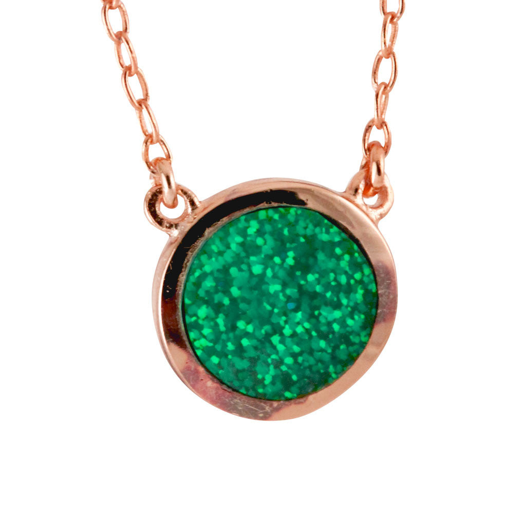 Sterling Silver Blue Opal Solitaire Necklace