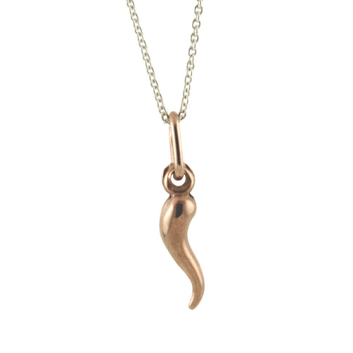 Rosy Mini Horn Pendant with Chain