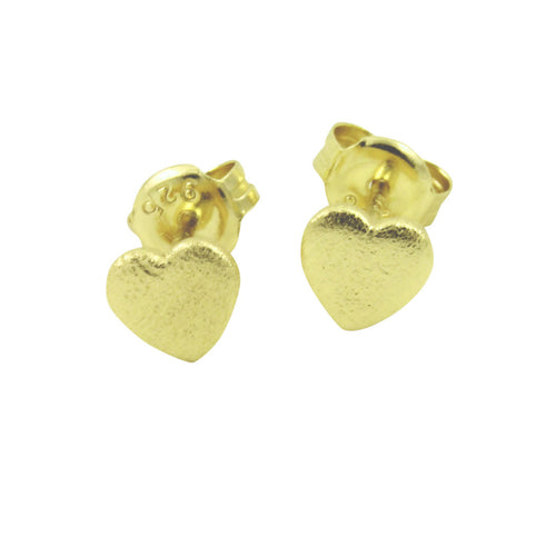 Gold-Dipped Heart Stud Earrings