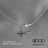 Blackened Silver Horizontal Cross Bracelet