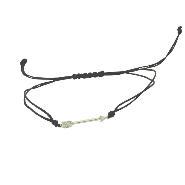 Sterling Chevron Arrow Black Adjustable String Bracelet – apop ...