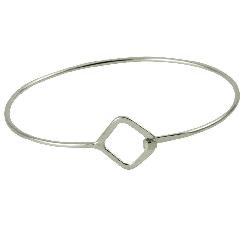 Sterling Silver Triangle Latch Cuff Bracelet