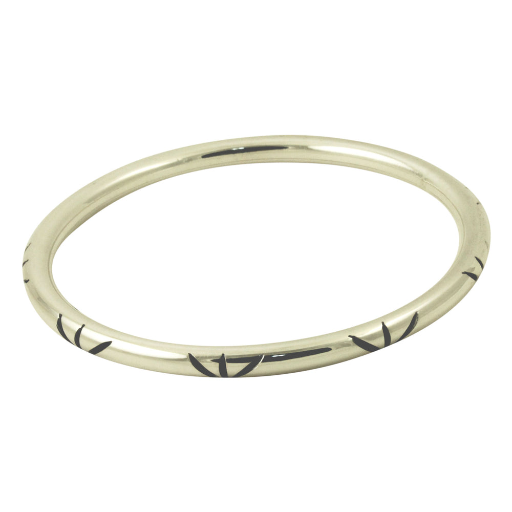Deco Style Sterling Silver Bangle Bracelet