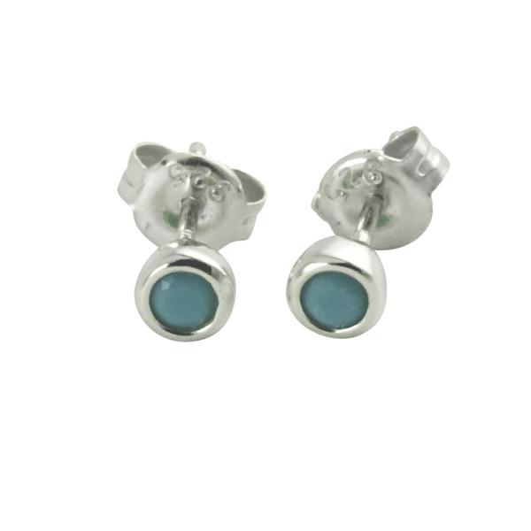 "Turkoise Dots" Mini Blue Stud Earrings