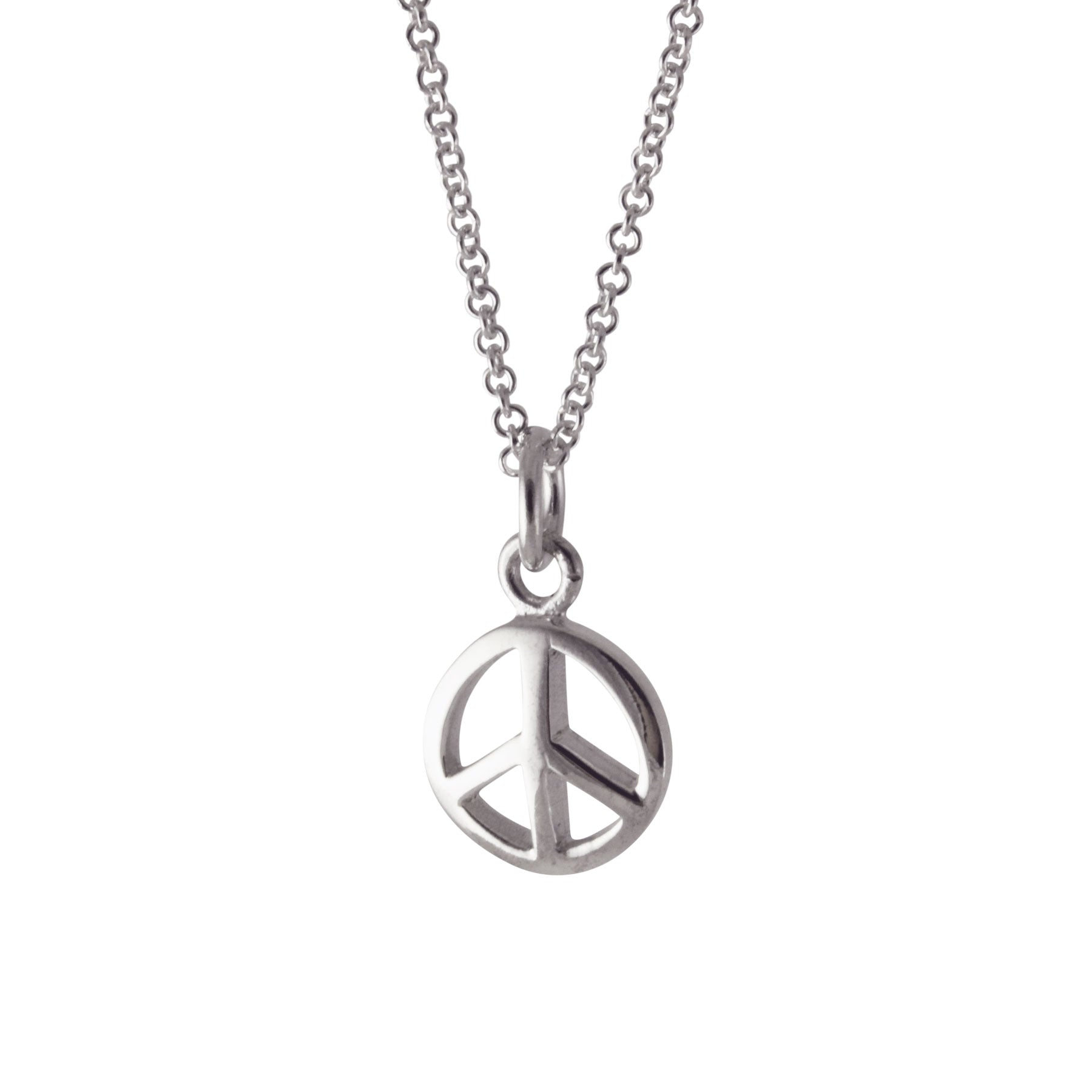 Sterling Silver Peace Charm Necklace Mixed Metal