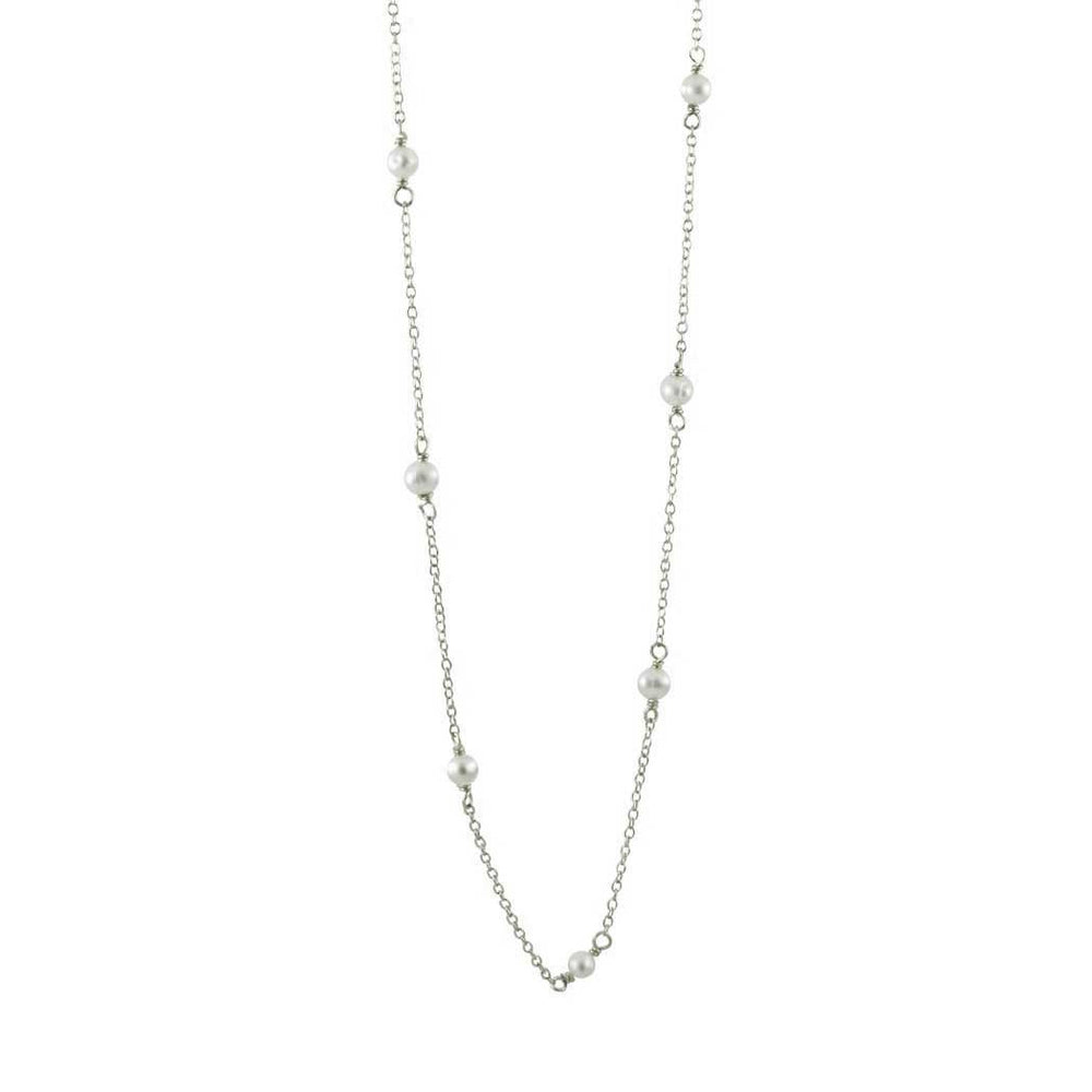Goldtone 925 Silver Mini Pearl Tin Cup Necklace – apop // apoptosisnyc.com