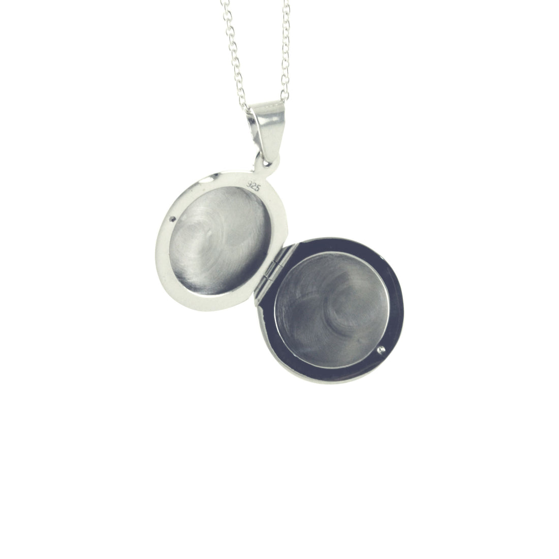 Sterling Silver Round Plain Locket Pendant Necklace 16 in - 30 in ...