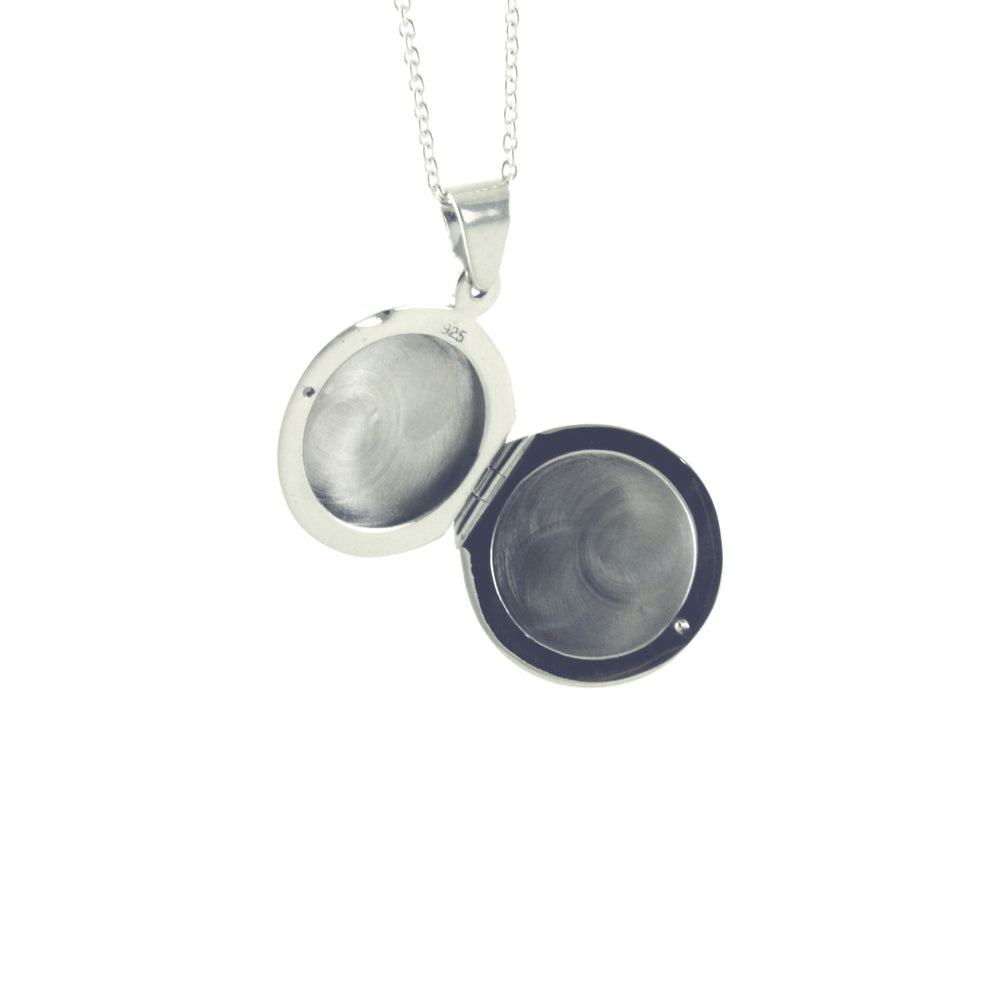 Sterling Silver Simple Round Medallion Style Locket Pendant