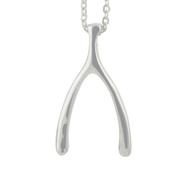 Buy Sterling Silver Lucky Wishbone Pendant Necklace. Online in India - Etsy