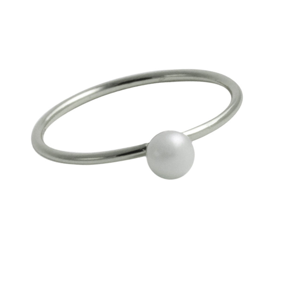 "Frosty" Sterling Silver Mini Pearl Ring