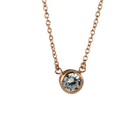 Rosy CZ Solitaire Necklace