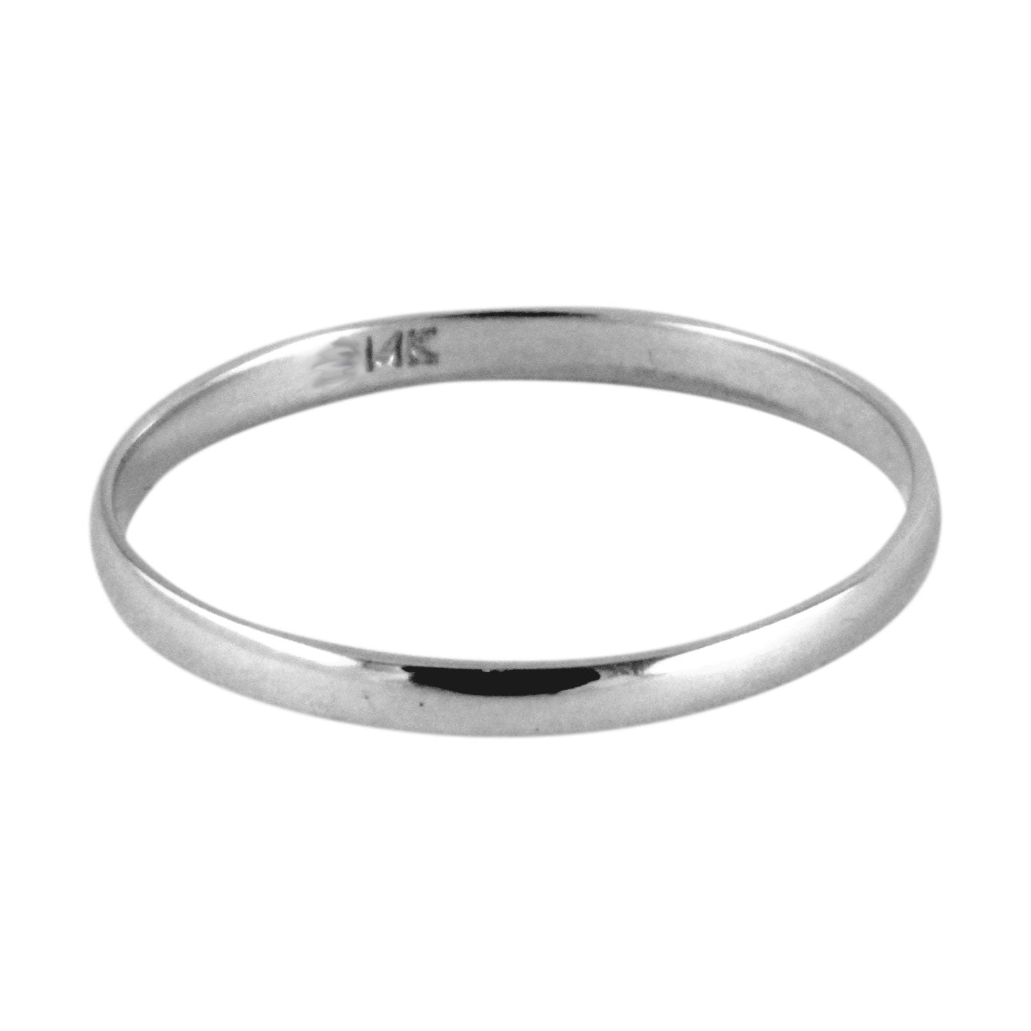 14k White Gold Classic Band Ring