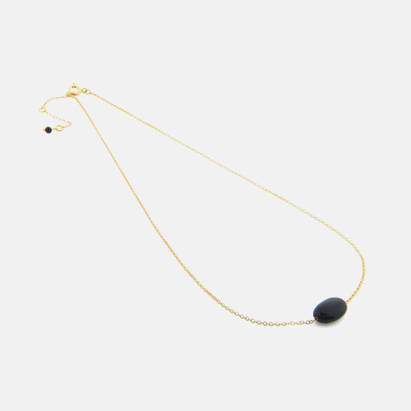Gold-Dipped Natural Onyx Stone Necklace