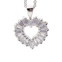 Art Deco Shine Heart Pendant Necklace