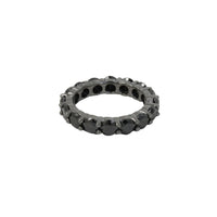 "Monarch" Blackened Silver Pave CZ Stone Band Ring