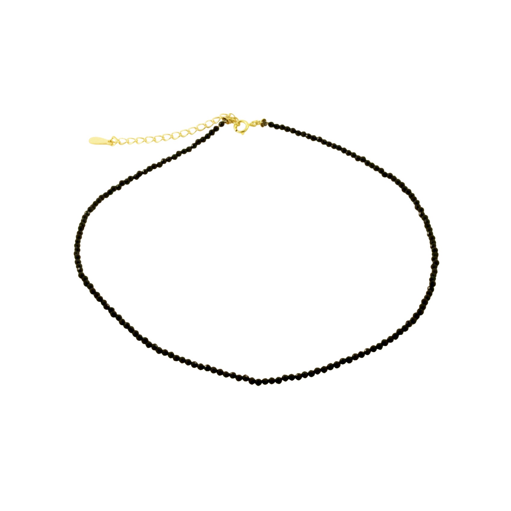 Black Crystal Bead Collar Necklace