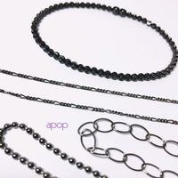 Blackened Silver Bead Chain Bracelet