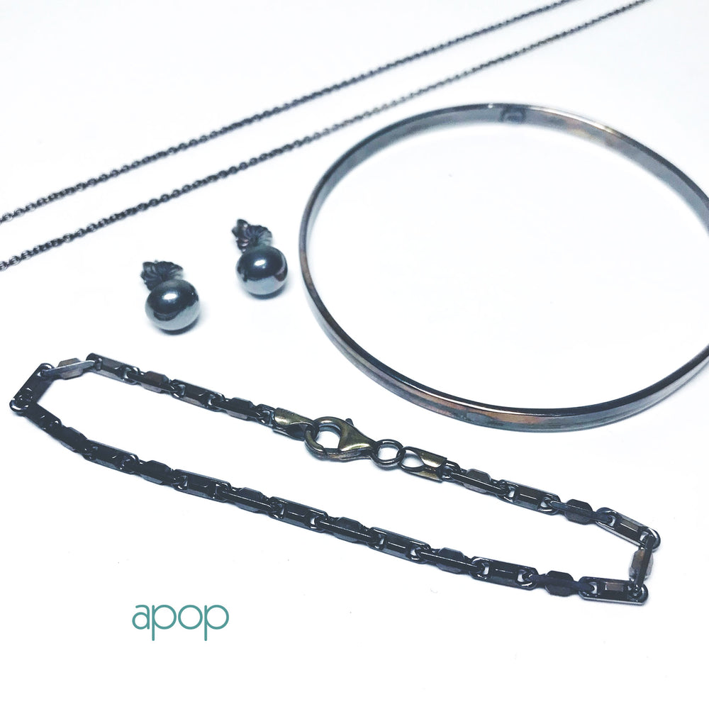 Slim Flat Sterling Silver Bangle Bracelet