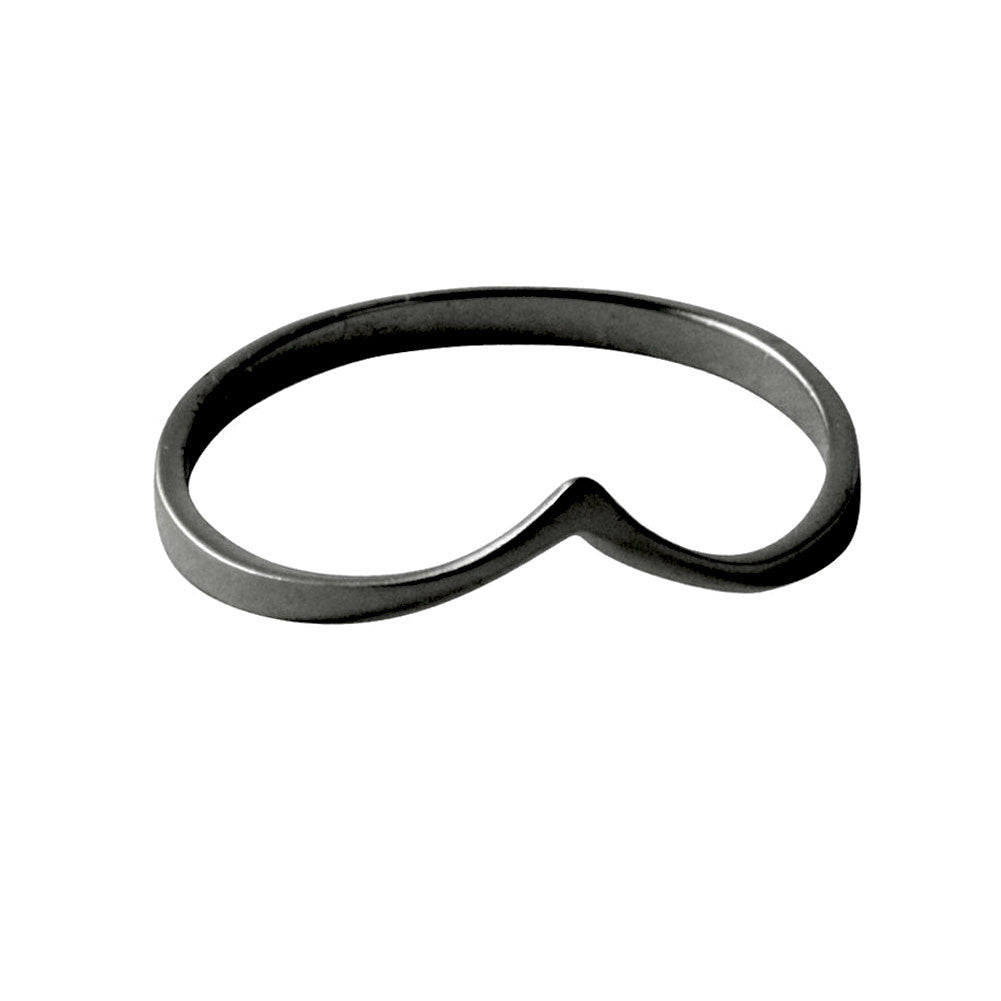"Peaky" Blackened Sterling Silver Thin Band Ring