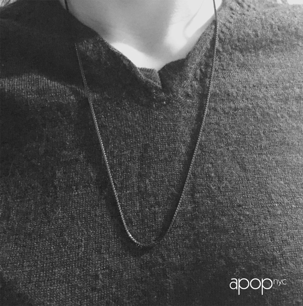 Thin Black Franco Chain Necklace