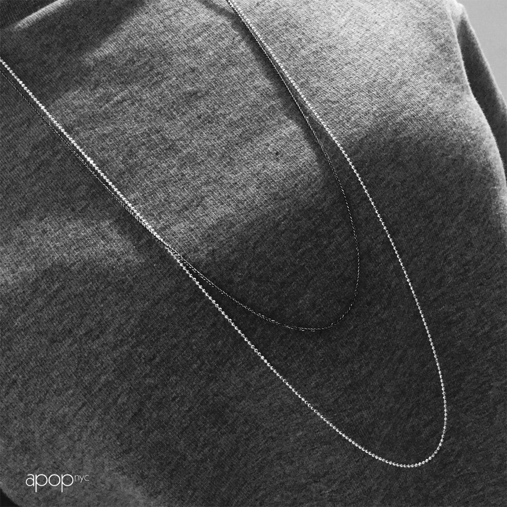 "Whitney" Two-Tone Blackened Sterling Silver Chain Necklace