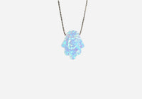 Sterling Silver Blue Opal Mini Hamsa Necklace 17 inch