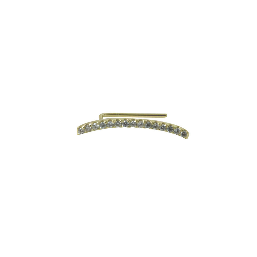 "Sparkle Bar" Gold-Dipped CZ Ear Cuff Earring Climber