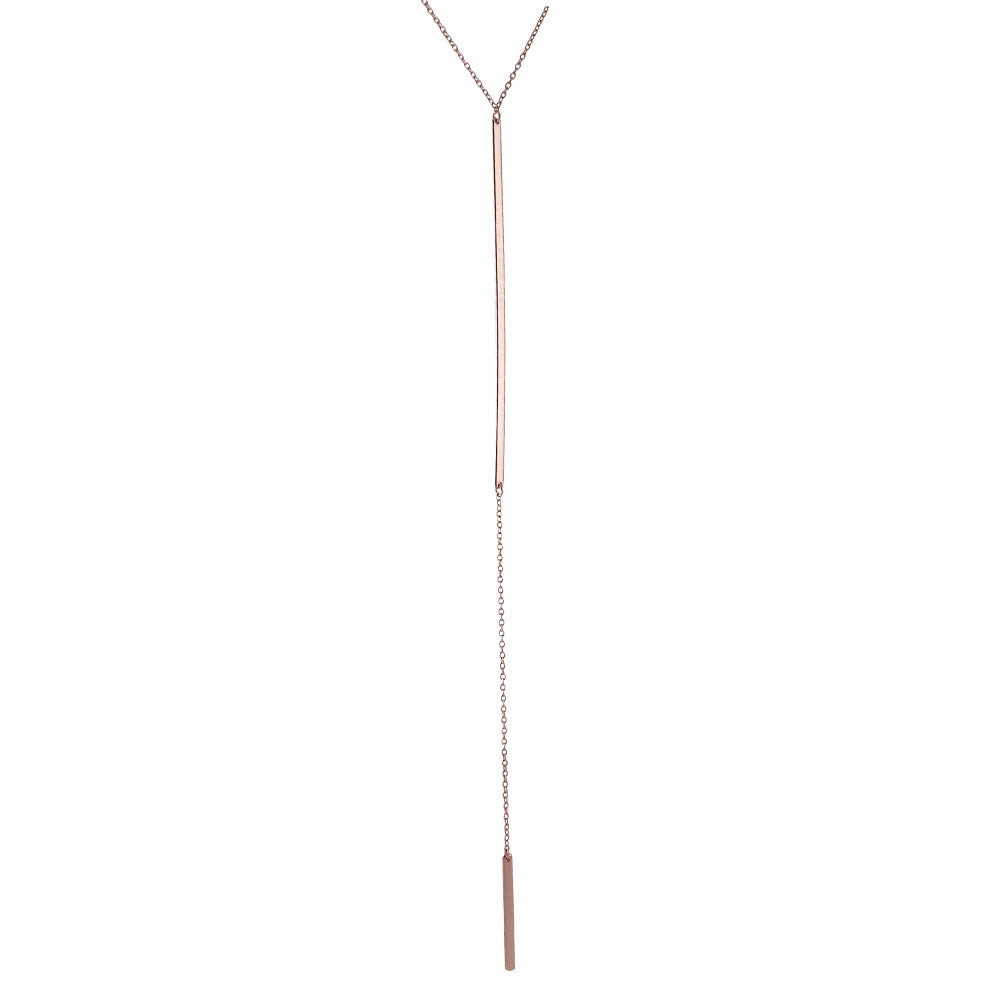 "Jump" Vertical Bar Drop Lariat Necklace 18 inch