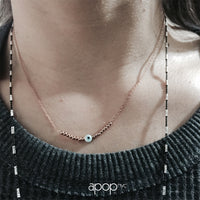 Two-Tone Sterling & Black Chain Necklace 30 inch
