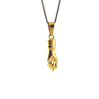 gold hand necklace