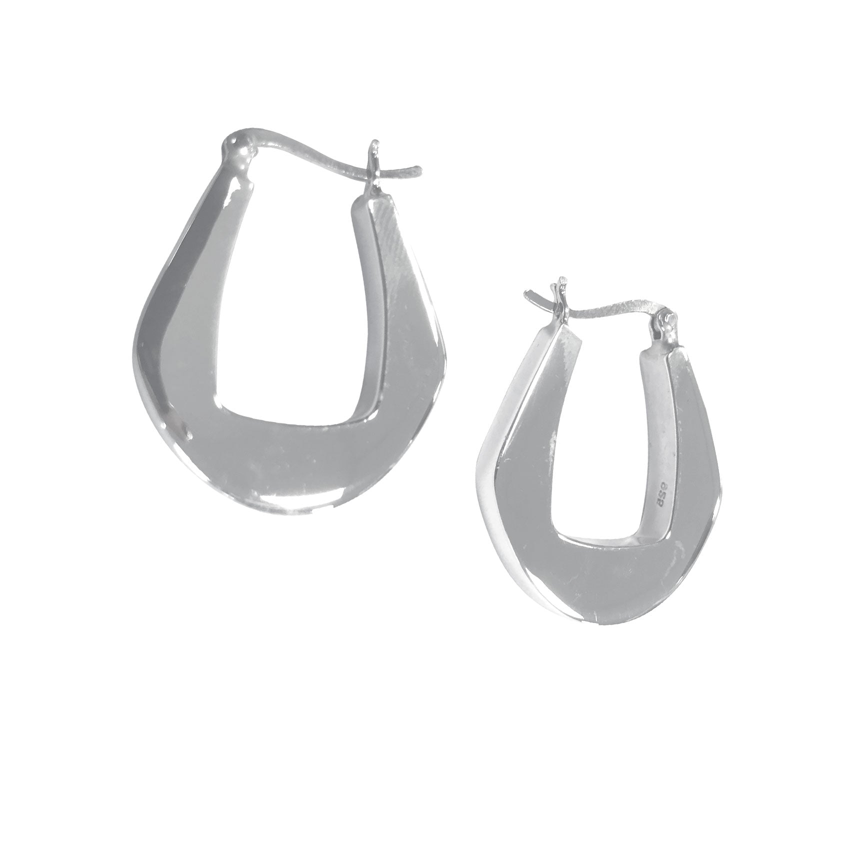 Sterling Silver Geometrical Hoop Earrings