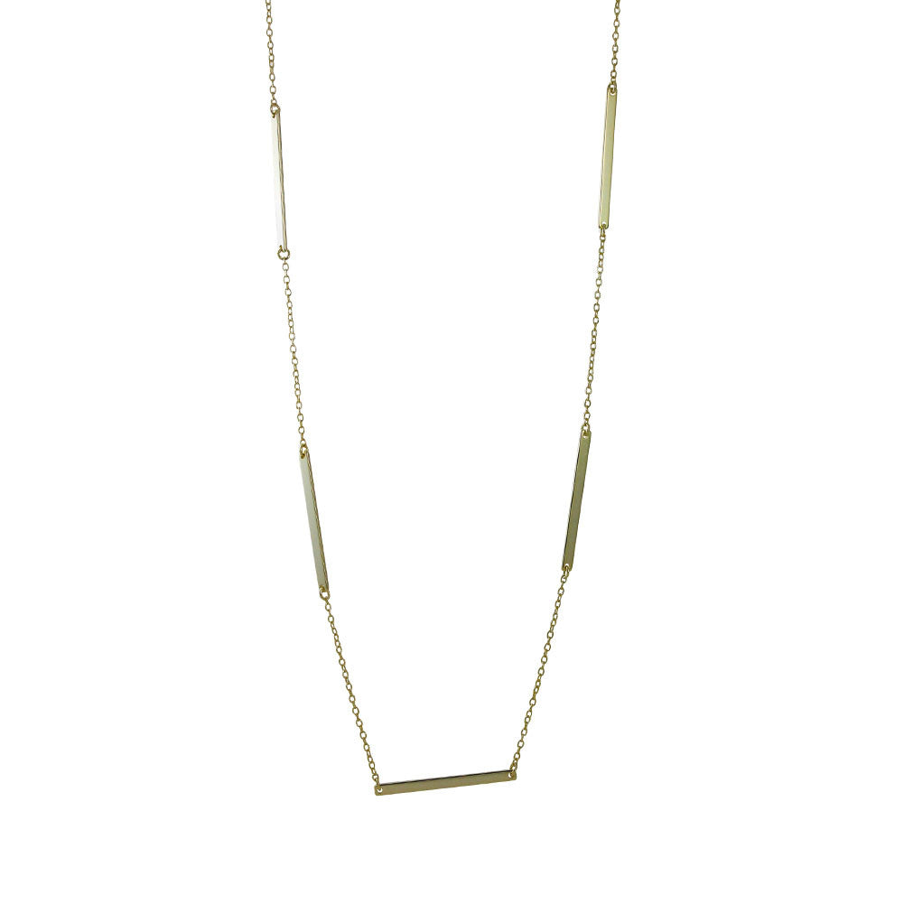 Gold-Dipped Bar Link Layering Necklace