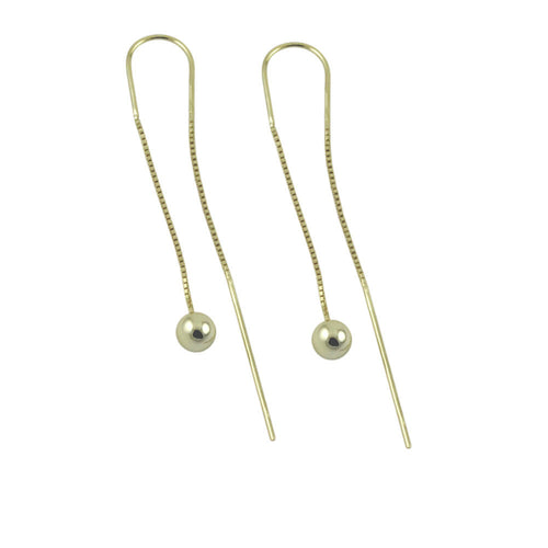 Gold-Dipped Bead Threader Chain Earrings