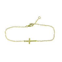 Mini Gold-Dipped Cross Bracelet