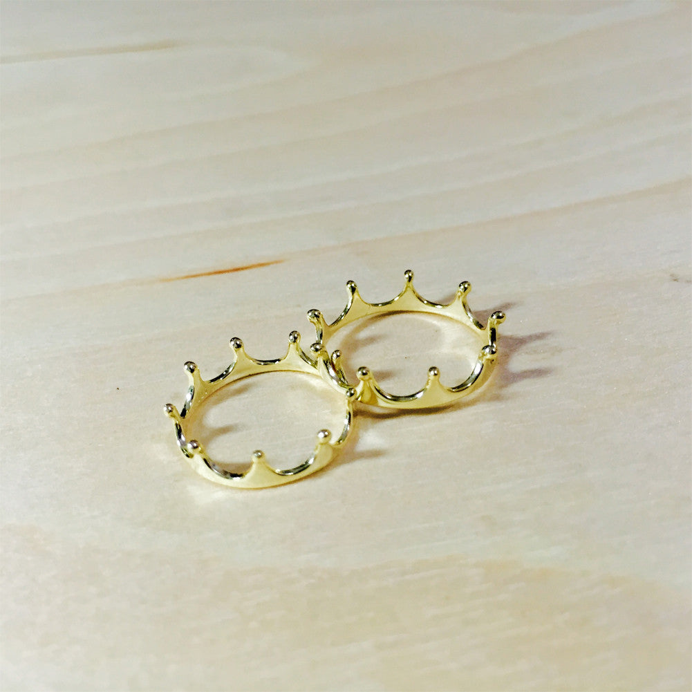 Gold-Dipped "Princess" Crown Ring