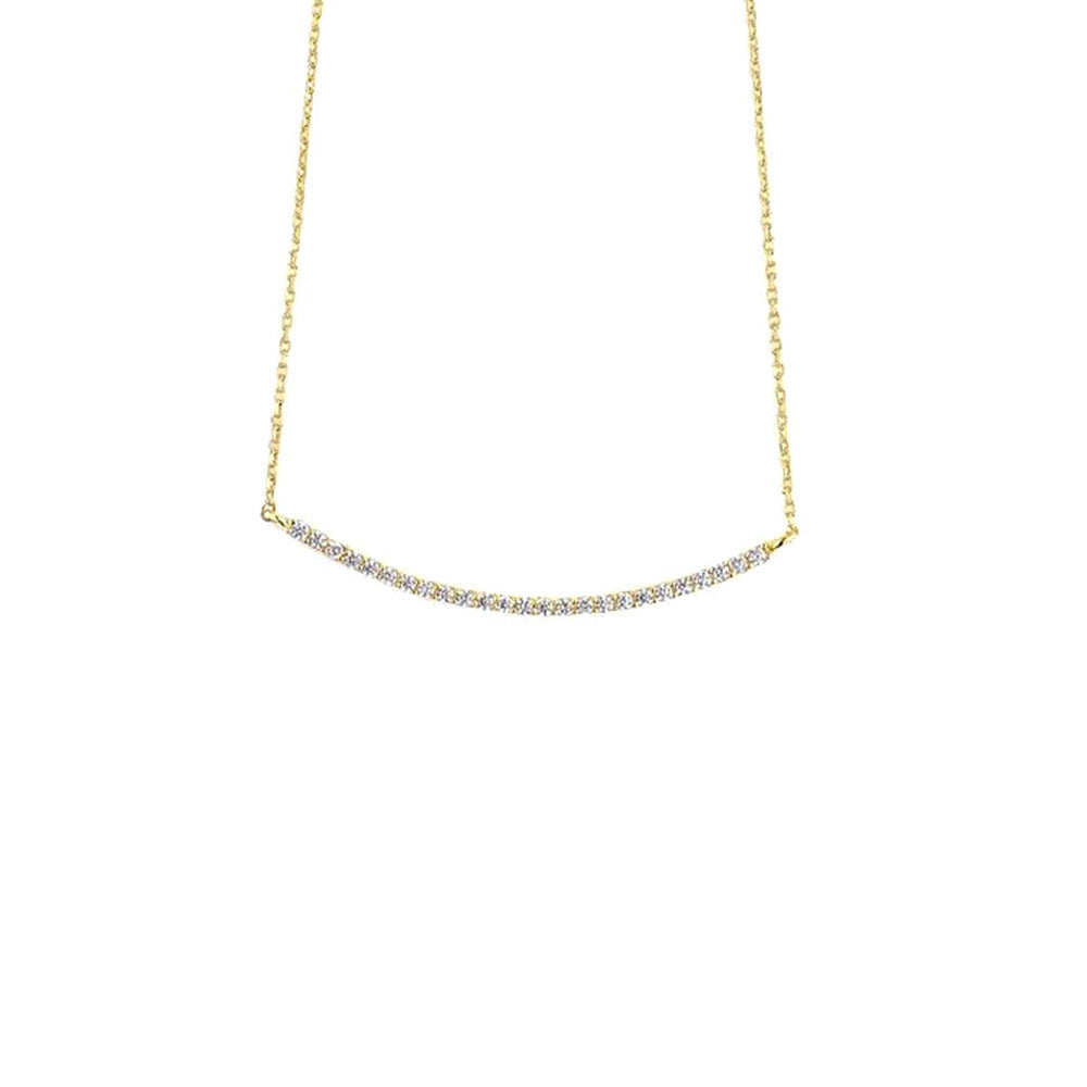 "Sparkle Bar" Cubic Zirconia Bar Pendant Necklace Sterling Silver