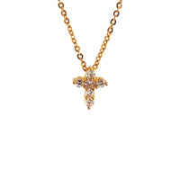 Sterling Silver CZ Mini Cross Necklace