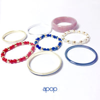 Gold & Red Coral Stretch Ring