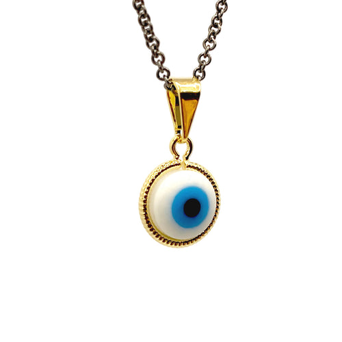 Golden Eye Enamel Necklace
