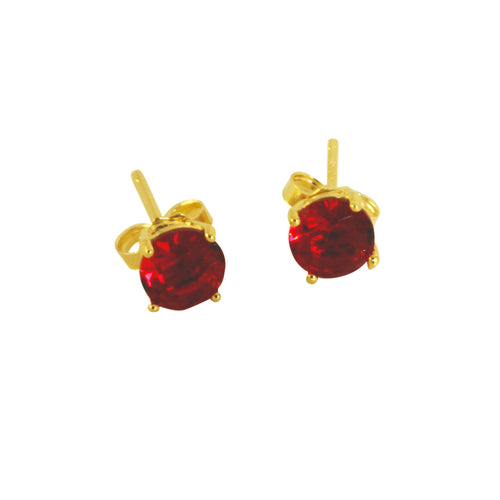 Gold-Dipped Garnet Stud Earrings