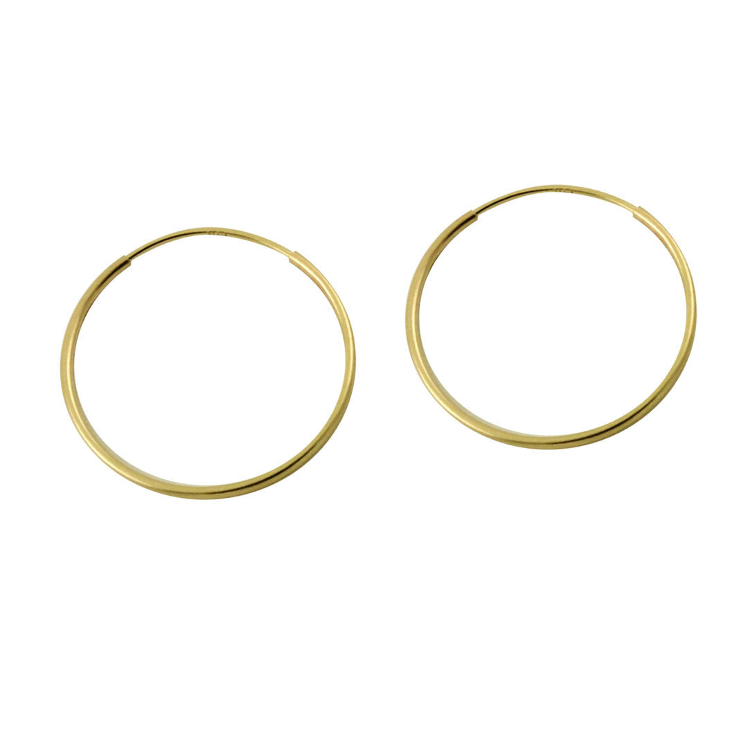14k Gold Loop Hoop Earrings